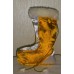Новогодний носок (атлас) бело-золотого цвета со снежинками